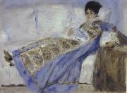 Pierre Renoir Madame Monet Reclining on a Sofa Reading Le Figaro oil painting artist
